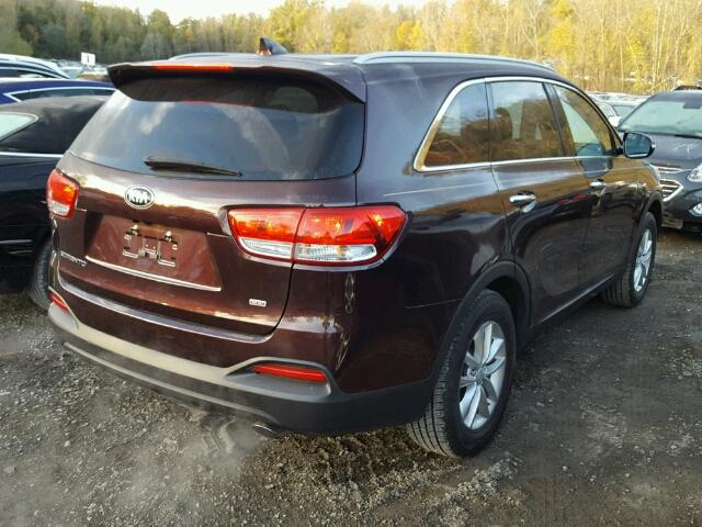 5XYPG4A33GG060756 - 2016 KIA SORENTO BURGUNDY photo 4