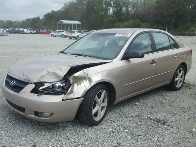 5NPEU46F76H009710 - 2006 HYUNDAI SONATA GLS BEIGE photo 2