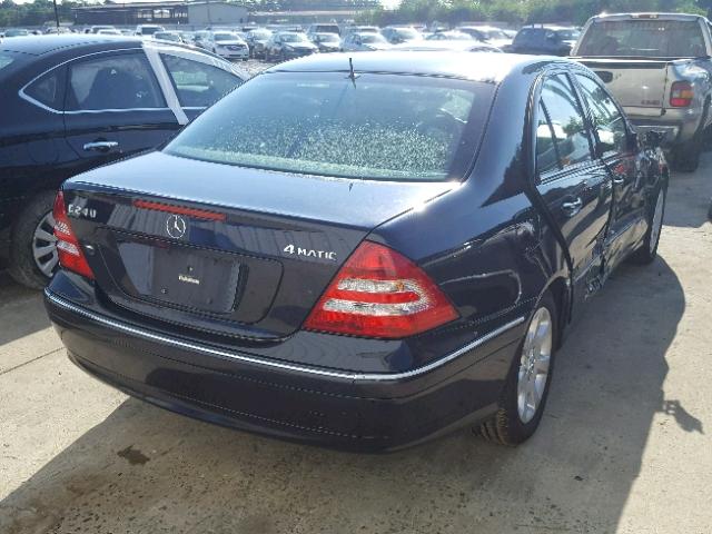 WDBRF81J25F698707 - 2005 MERCEDES-BENZ C 240 4MAT BLUE photo 4