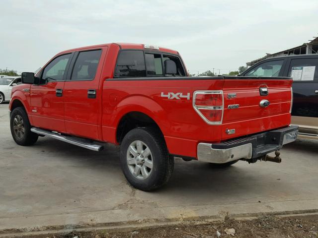 1FTFW1ET8DKF36609 - 2013 FORD F150 SUPER RED photo 3