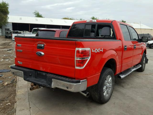 1FTFW1ET8DKF36609 - 2013 FORD F150 SUPER RED photo 4