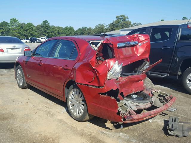3FADP0L39BR259937 - 2011 FORD FUSION HYB RED photo 3