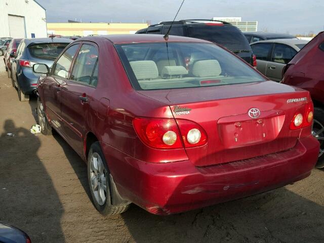 2T1BR32E15C847826 - 2005 TOYOTA COROLLA CE RED photo 3