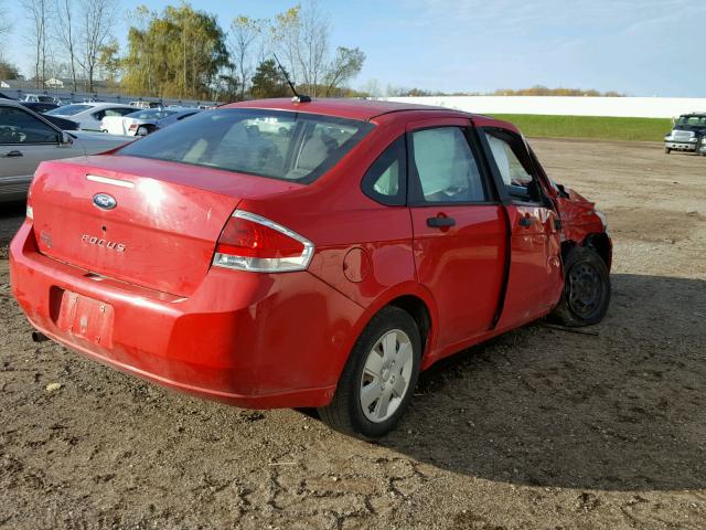 1FAHP34N28W289404 - 2008 FORD FOCUS S/SE RED photo 4