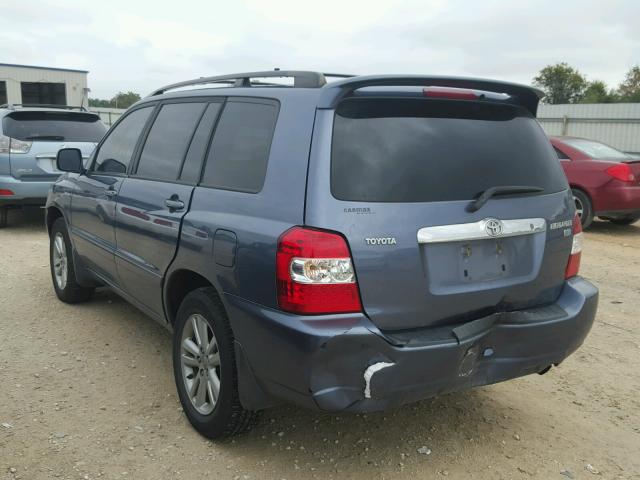 JTEDW21A160006199 - 2006 TOYOTA HIGHLANDER BLUE photo 3