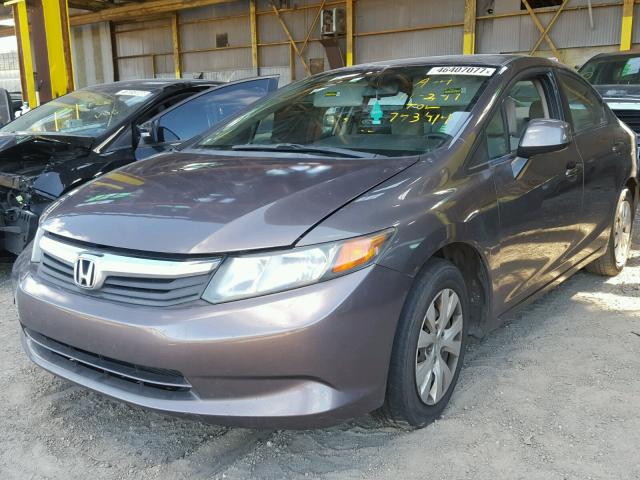 19XFB2F54CE005118 - 2012 HONDA CIVIC LX BROWN photo 2