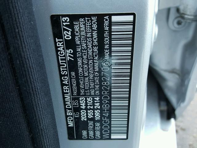 WDDGF4HB9DR282706 - 2013 MERCEDES-BENZ C WHITE photo 10