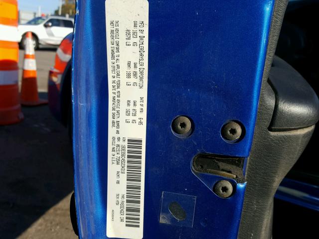 1B3ES56C45D234318 - 2005 DODGE NEON SXT BLUE photo 10