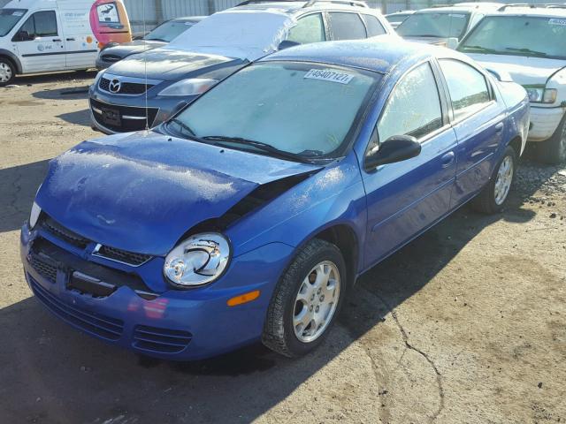 1B3ES56C45D234318 - 2005 DODGE NEON SXT BLUE photo 2