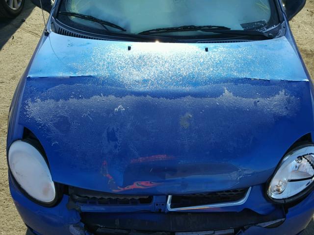 1B3ES56C45D234318 - 2005 DODGE NEON SXT BLUE photo 7