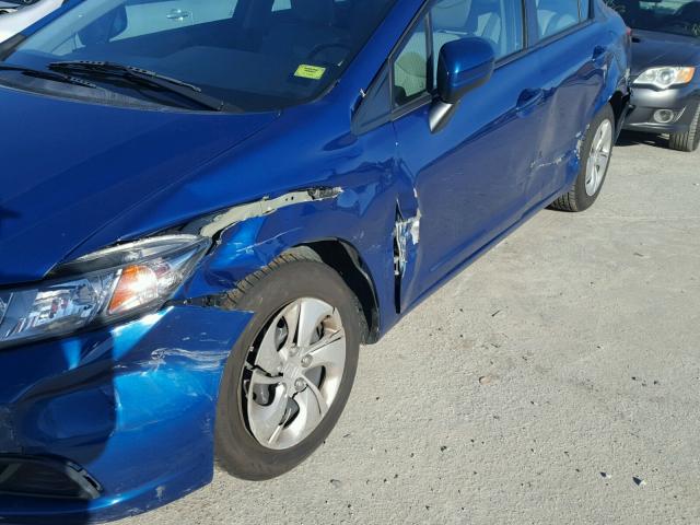 19XFB2F50EE224404 - 2014 HONDA CIVIC LX BLUE photo 9