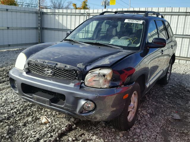 KM8SC73D54U643929 - 2004 HYUNDAI SANTA FE BLACK photo 2