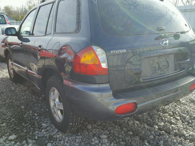 KM8SC73D54U643929 - 2004 HYUNDAI SANTA FE BLACK photo 9