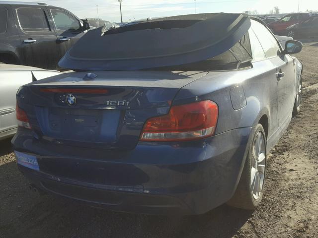 WBAUN1C5XDVR01303 - 2013 BMW 128 I BLUE photo 4