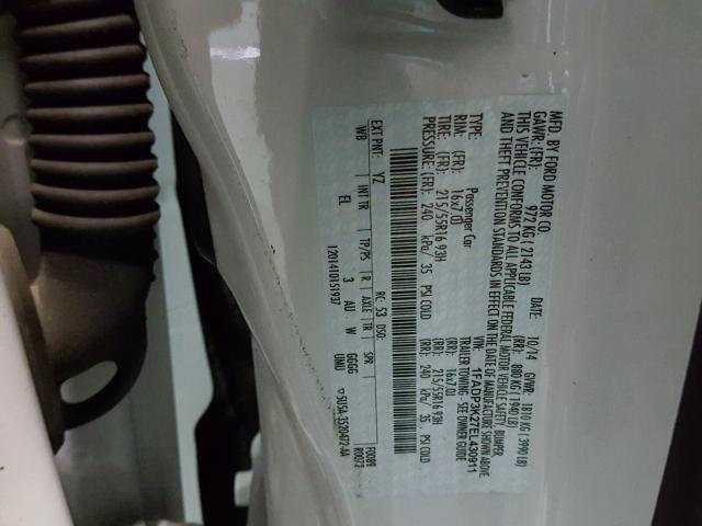 1FADP3K27EL430911 - 2014 FORD FOCUS SE WHITE photo 10