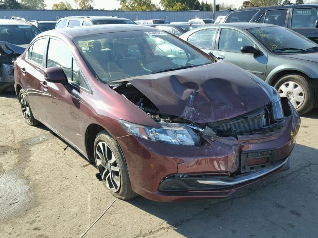 19XFB2F89DE069053 - 2013 HONDA CIVIC EX BURGUNDY photo 1