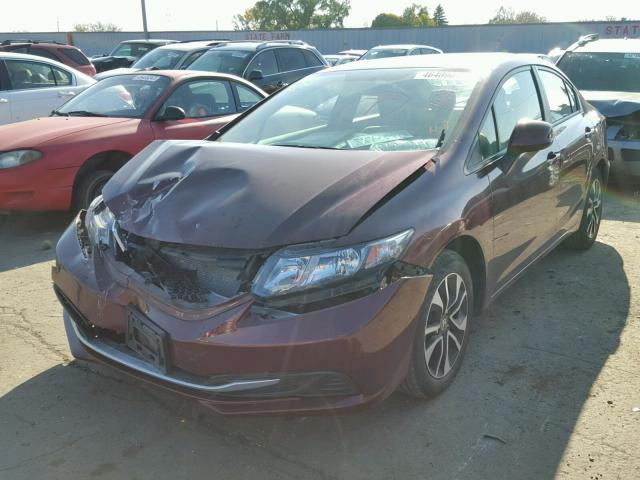 19XFB2F89DE069053 - 2013 HONDA CIVIC EX BURGUNDY photo 2