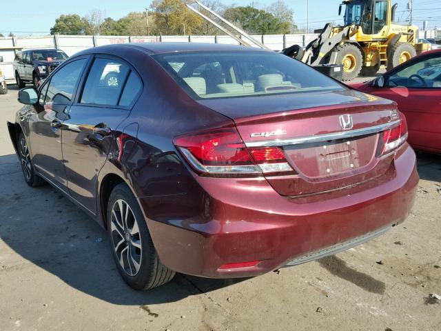 19XFB2F89DE069053 - 2013 HONDA CIVIC EX BURGUNDY photo 3