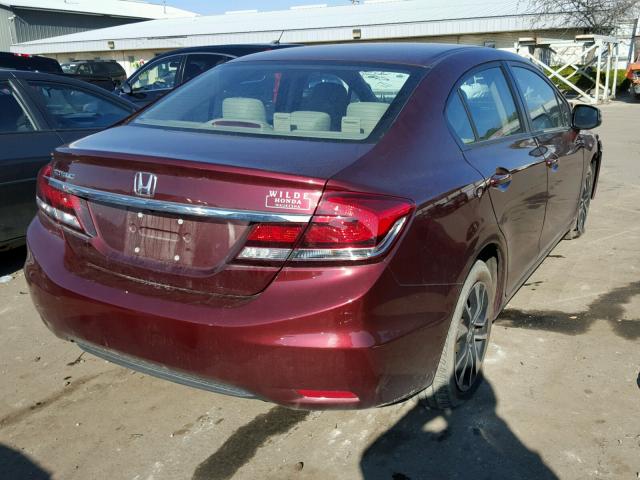 19XFB2F89DE069053 - 2013 HONDA CIVIC EX BURGUNDY photo 4