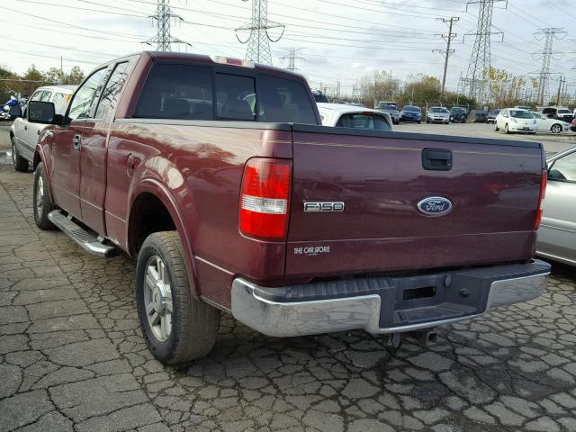 1FTPX12514NB66254 - 2004 FORD F150 BURGUNDY photo 3