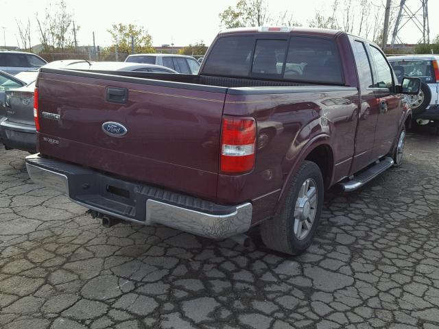 1FTPX12514NB66254 - 2004 FORD F150 BURGUNDY photo 4