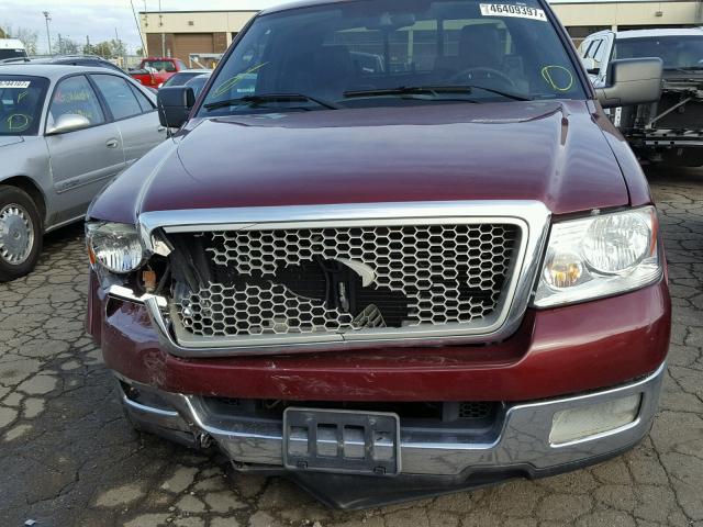 1FTPX12514NB66254 - 2004 FORD F150 BURGUNDY photo 9