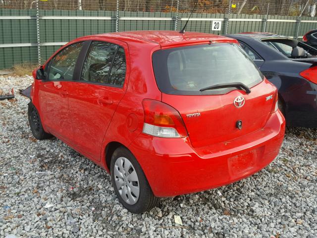 JTDKT903295227186 - 2009 TOYOTA YARIS RED photo 3