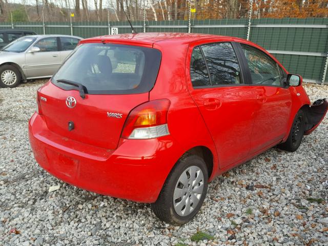 JTDKT903295227186 - 2009 TOYOTA YARIS RED photo 4