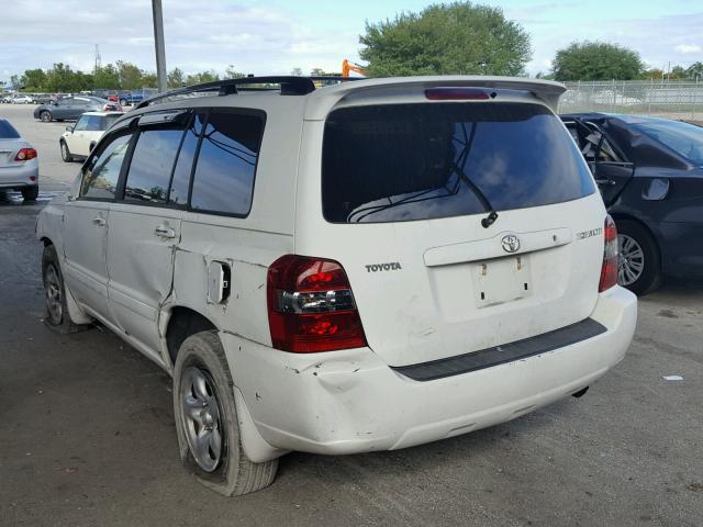 JTEGD21A560148722 - 2006 TOYOTA HIGHLANDER WHITE photo 3