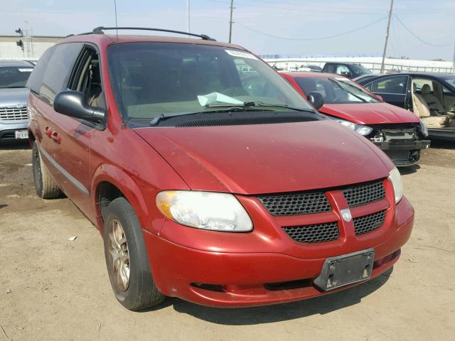 1B4GP45372B660612 - 2002 DODGE CARAVAN SP MAROON photo 1