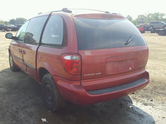 1B4GP45372B660612 - 2002 DODGE CARAVAN SP MAROON photo 3