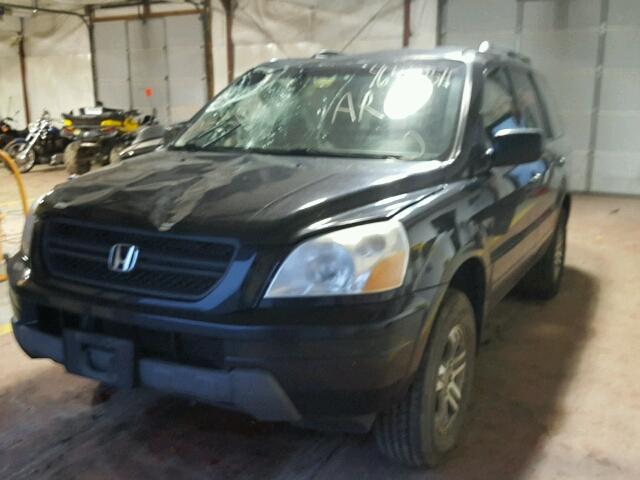 2HKYF18534H584412 - 2004 HONDA PILOT EXL BLACK photo 2