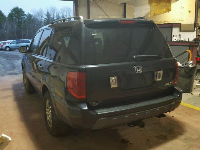 2HKYF18534H584412 - 2004 HONDA PILOT EXL BLACK photo 3