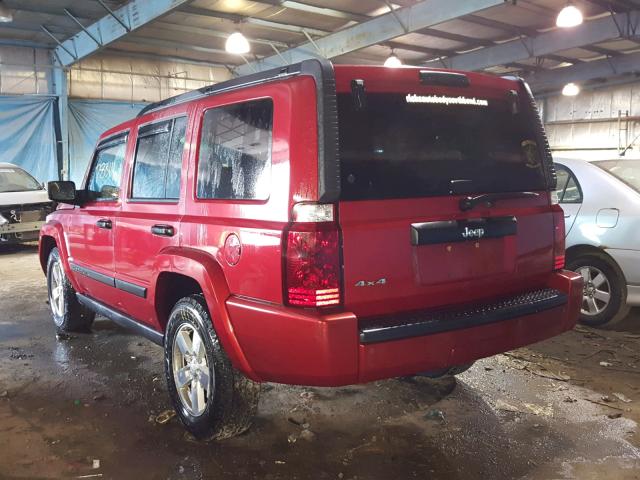 1J8HG48K16C342620 - 2006 JEEP COMMANDER RED photo 3