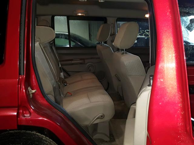 1J8HG48K16C342620 - 2006 JEEP COMMANDER RED photo 6