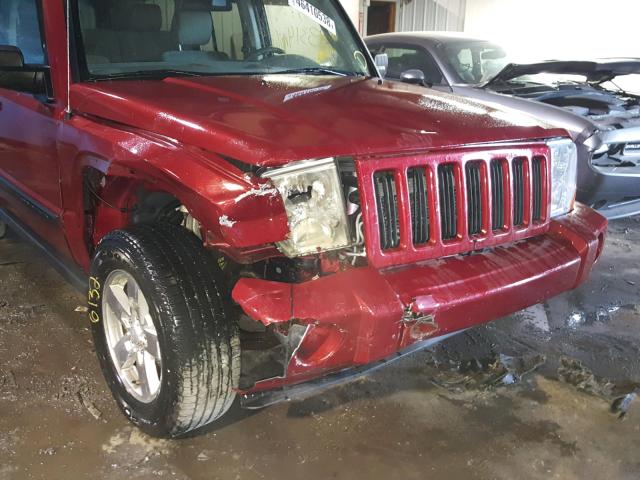 1J8HG48K16C342620 - 2006 JEEP COMMANDER RED photo 9