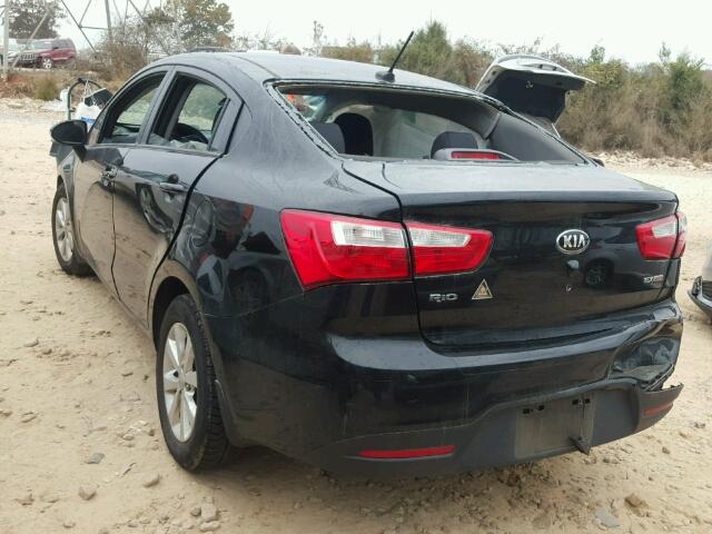 KNADN4A30D6180910 - 2013 KIA RIO EX BLACK photo 3