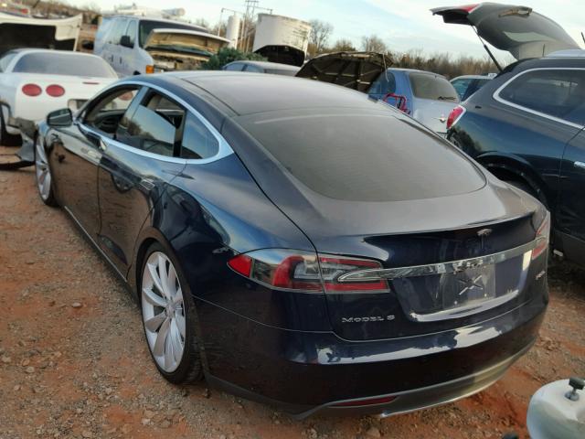 5YJSA1H2XFFP67298 - 2015 TESLA MODEL S 85 BLUE photo 3