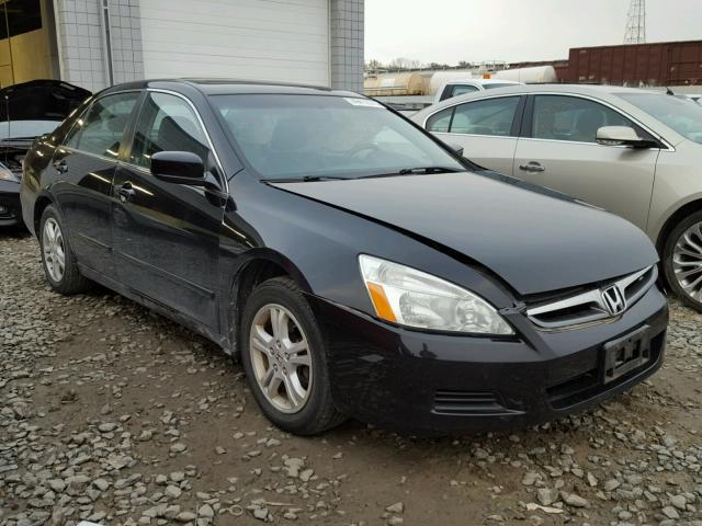 1HGCM56877A213562 - 2007 HONDA ACCORD EX BLACK photo 1