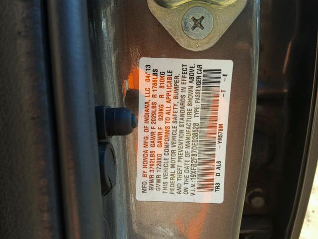 19XFB2F87DE038528 - 2013 HONDA CIVIC EX 棕色 照片 10