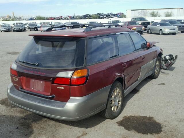 4S3BH806627602500 - 2002 SUBARU LEGACY OUT BURGUNDY photo 4