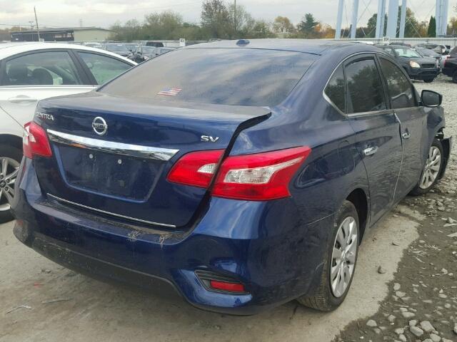 3N1AB7AP1GY330686 - 2016 NISSAN SENTRA S BLUE photo 4