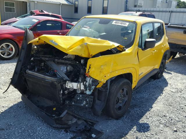 ZACCJAAT8GPD43703 - 2016 JEEP RENEGADE S YELLOW photo 2