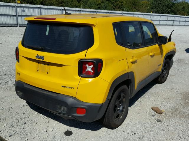 ZACCJAAT8GPD43703 - 2016 JEEP RENEGADE S YELLOW photo 4