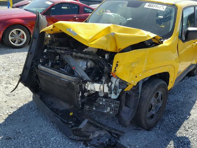 ZACCJAAT8GPD43703 - 2016 JEEP RENEGADE S YELLOW photo 9