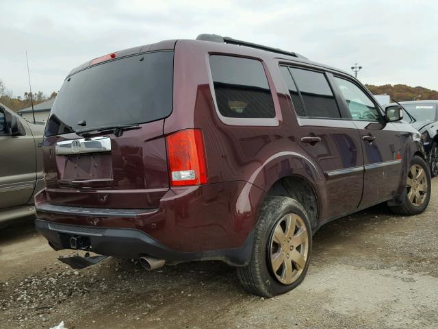 5FNYF4H93FB046539 - 2015 HONDA PILOT TOUR MAROON photo 4