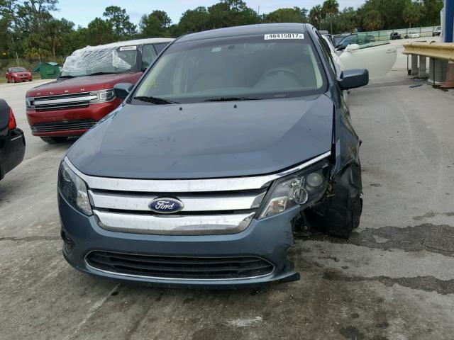 3FAHP0HA5CR222457 - 2012 FORD FUSION SE BLUE photo 9