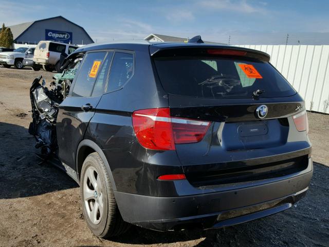5UXWX5C50BL702118 - 2011 BMW X3 XDRIVE2 BLACK photo 3