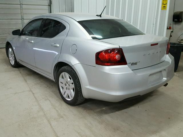 1C3CDZAB1CN242796 - 2012 DODGE AVENGER SE SILVER photo 3