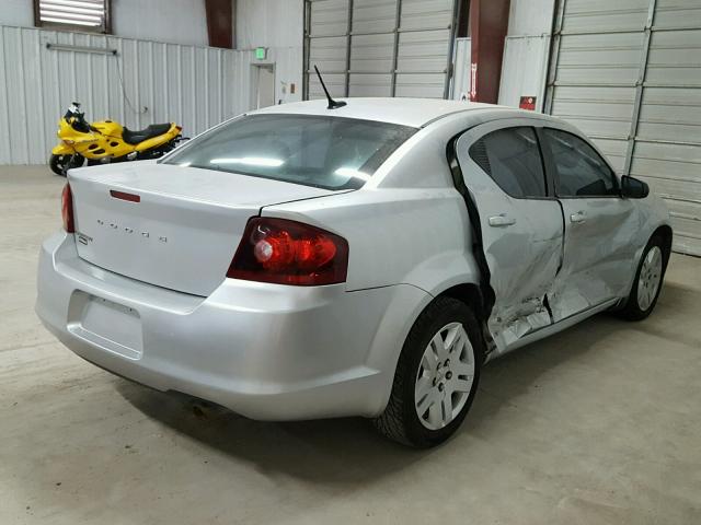 1C3CDZAB1CN242796 - 2012 DODGE AVENGER SE SILVER photo 4